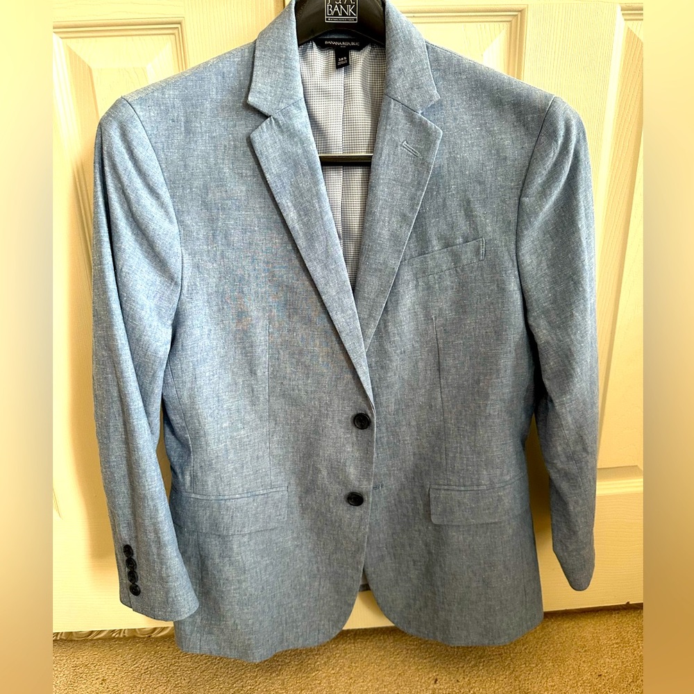 Banana Republic 38S Slim Linen blue blazer